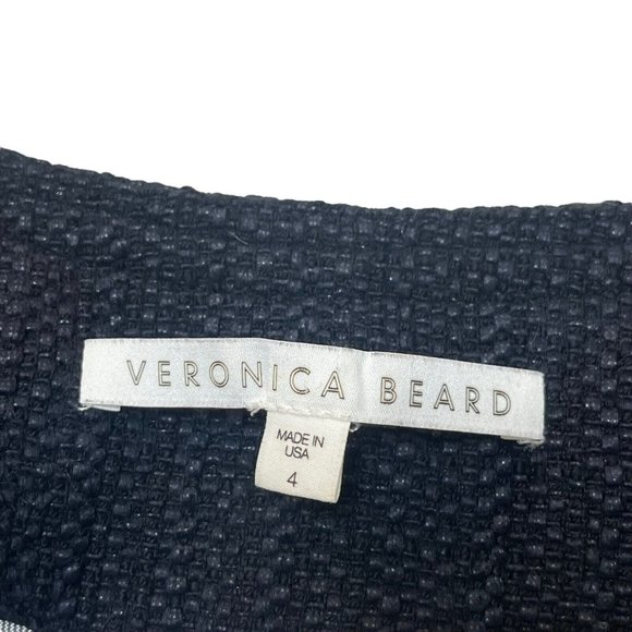 Veronica Beard Eclipse Fringe Trim Jacket Black Tweed Blazer Women’s Size 4 - Picture 11 of 15